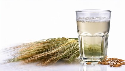 Barley Water on white background isolated. Beverage. Drink.