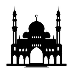 silhouette of a mosque place of worship