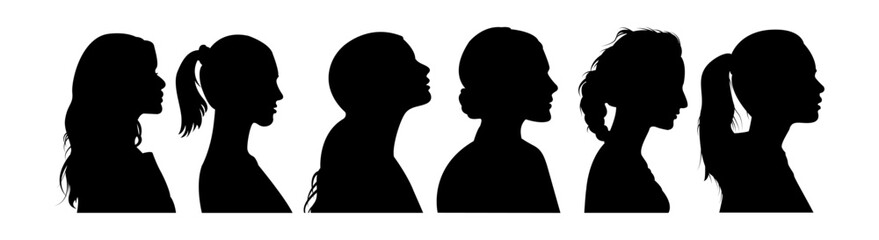 female head silhouette side view