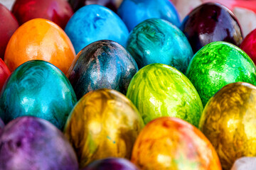 Easter eggs in a basket