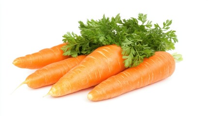 健康的な食事と食品デザインのために白で隔離された新鮮な有機ニンジン