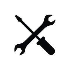 screwdriver and wrench black