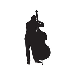 contra bass player silhouette © Amir
