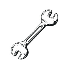 wrench mechanic tool sketch style