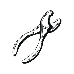 pliers mechanic tool sketch style