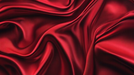 Obraz premium Luxurious Red Satin Fabric Texture Close-Up