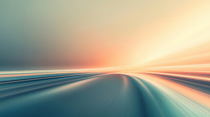 Abstract blurred light streaks create dynamic sense of movement over soft gradient background, evoking feelings of speed and tranquility