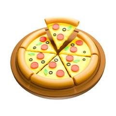 a 3D icon render pizza