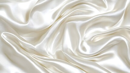 Fototapeta premium Minimalist white wedding dress with a sleek modern fit and a simple satin finish exuding elegance and refinement against a soft isolated background The design showcases a timeless