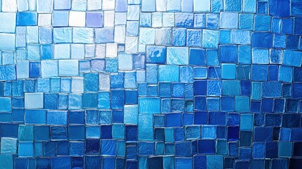 Blue Glass Mosaic Texture for Background Design