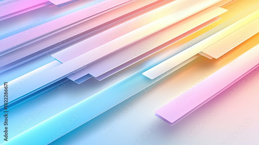 Poster a colorful rainbow stripes background with overlapping transparent lines, offering a unique and crea