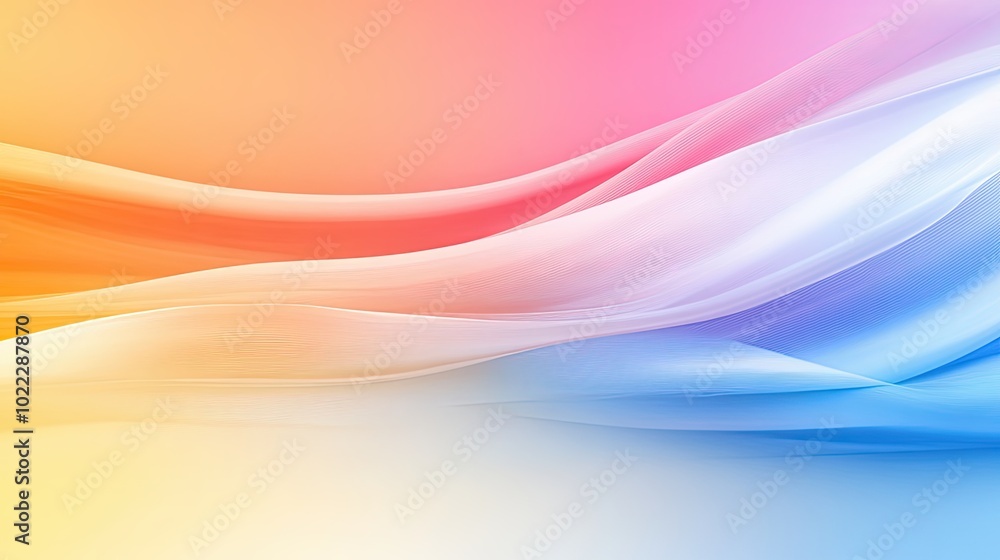Poster a horizontal rainbow gradient background, transitioning smoothly from warm tones on the left to cool
