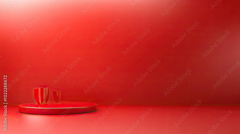 Poster a pure red background with an even tone and no distractions, offering a bold and straightforward vis
