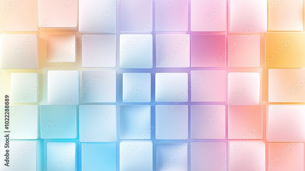 Poster a rainbow grid pattern background with colorful squares arranged in a neat, repeating formation, per