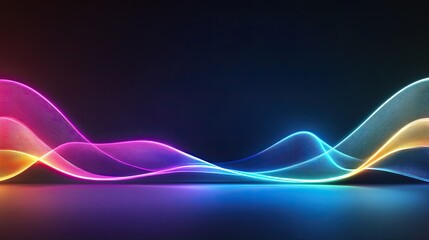 A rainbow background with bright neon colors arranged in waves, perfect for party themes or energetic advertisements.