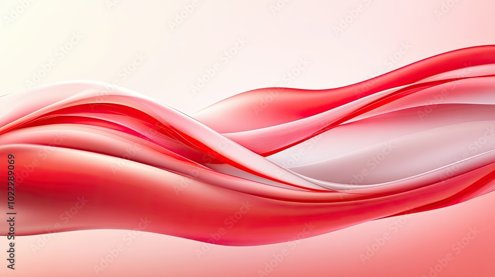 Poster a red abstract background with soft waves of color, blending seamlessly from light to dark, creating