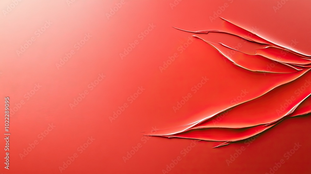 Poster a red background with soft, natural light reflections, giving the surface a slightly glossy finish a