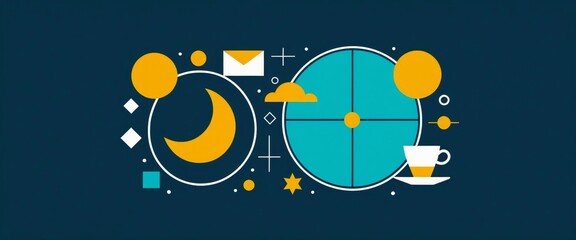 Symbolic metaphor graphics with transparent visual pecking order. Generative Ai, 2D flat,