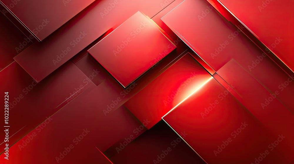 Poster a red geometric pattern with bold, angular shapes, creating a futuristic and dynamic background for 