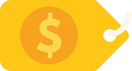 Yellow price tag showing dollar sign, ideal for sales and discounts themes