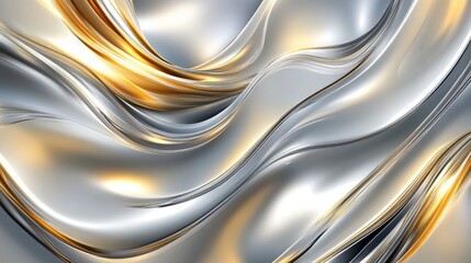 Elegant Silver and Gold Fluid Abstract Background