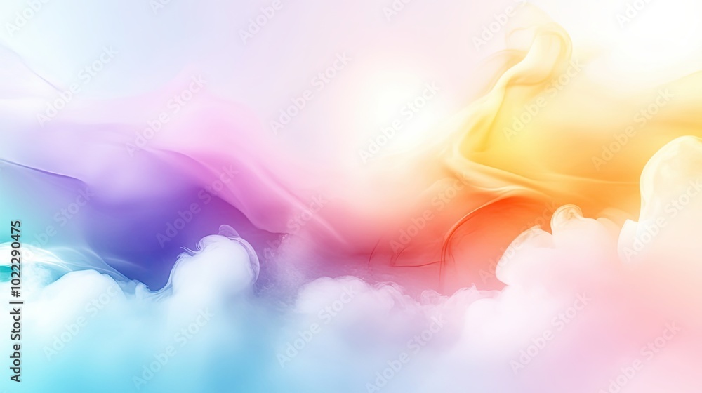 Poster a soft rainbow watercolor background with a gentle fade from one color to the next, creating a calmi