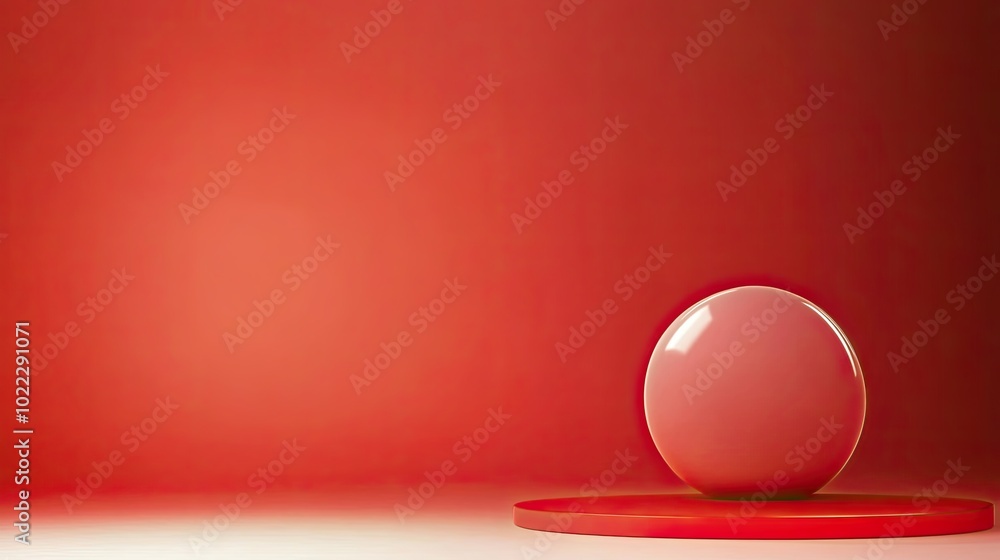 Poster a vibrant red background with a subtle vignette effect, darker at the edges, drawing attention to th