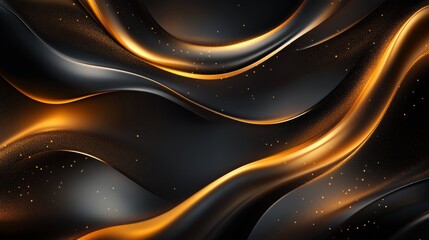 Elegant Black and Gold Waves Background Design