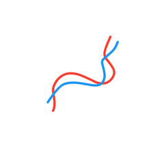 red and blue wave lines