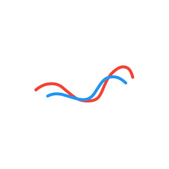 red and blue wave lines