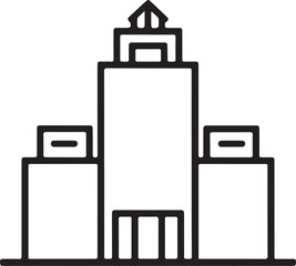 Building icon outline silhouette vector