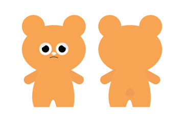 くまのイラスト　悲しい　表情　シンプル