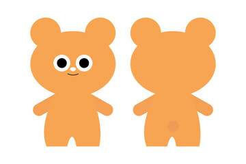 くまのイラスト　しあわせ　表情　シンプル