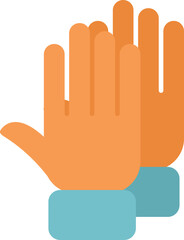 Obraz premium Two businesspeople are giving a high five to each other