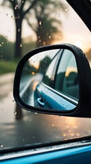 In bad weather, raindrops on the side mirror of an automobile decrease visibility (17)