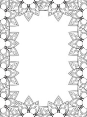 All these designs are hand-drawn and unique 
Flower Border Beautiful black and white illustration for adult coloring book,
This is a printable Beautiful Zentangle Coloring page for KDP Interior,
