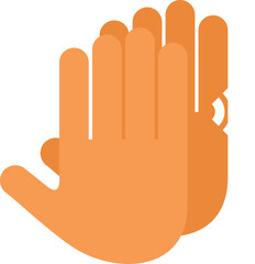 Two hands are clapping creating a loud sound effect, perfect for illustrating concepts such as applause or approval