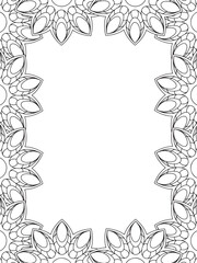 All these designs are hand-drawn and unique 
Flower Border Beautiful black and white illustration for adult coloring book,
This is a printable Beautiful Zentangle Coloring page for KDP Interior,