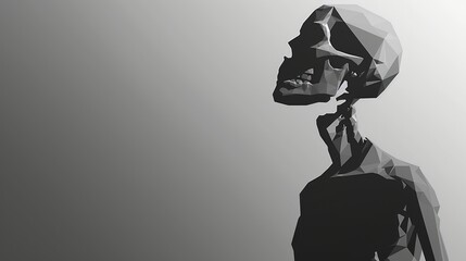 Abstract Zombie Figure in Simplified Shapes