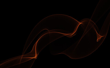 Dark abstract background with a glowing abstract waves