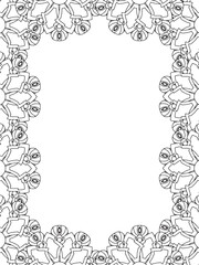All these designs are hand-drawn and unique 
Flower Border Beautiful black and white illustration for adult coloring book,
This is a printable Beautiful Zentangle Coloring page for KDP Interior,