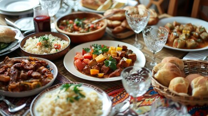 Vibrant Heritage Cuisine Displayed on a Festive Table