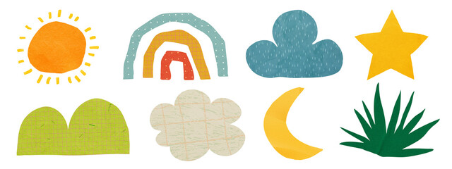 cute paper png cut out element set