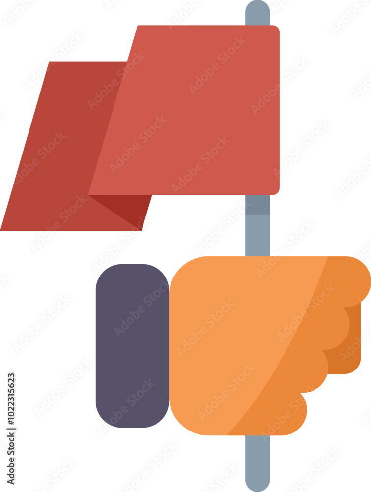 Poster hand holding a red flag marking a specific location on a map, highlighting a point of interest