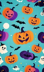 Naklejka premium colorful halloween background