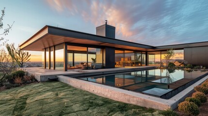 Obraz premium Modern Minimalist House with Architectural Elements