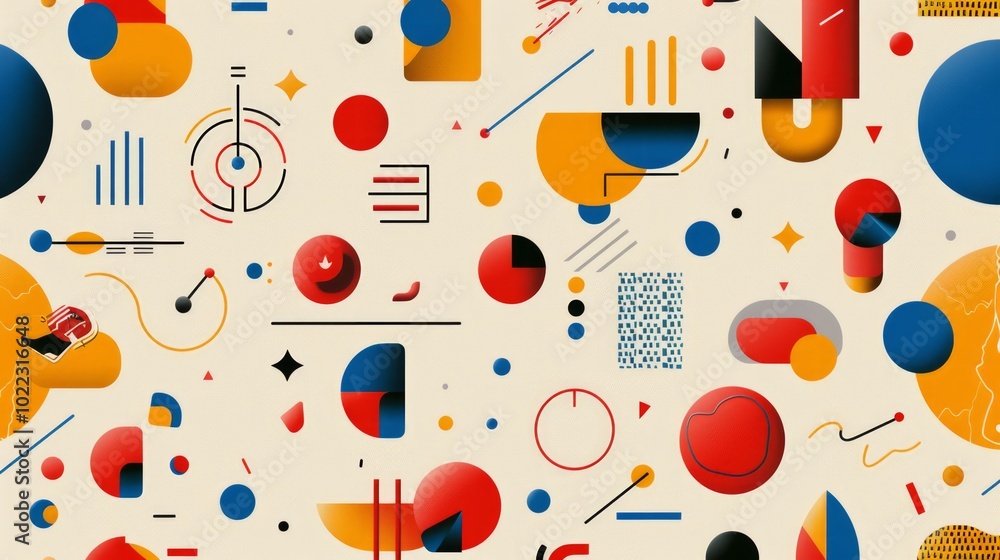 Poster abstract minimalist design with simple geometric shapes