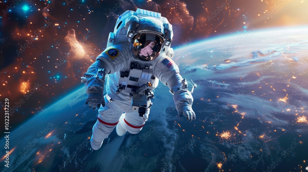 Poster robot assisting astronauts in space exploration