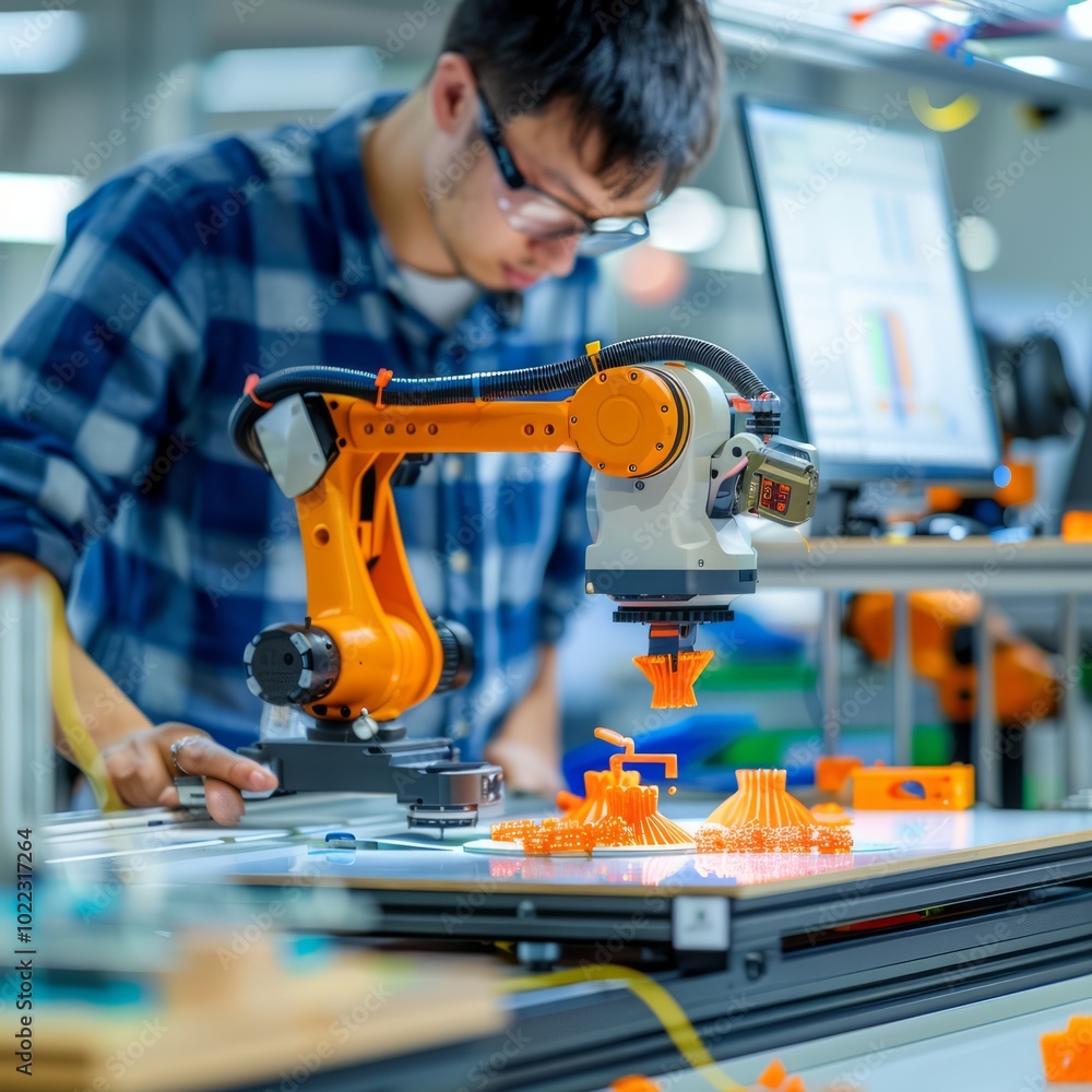 Poster robot assisting in 3d printing process