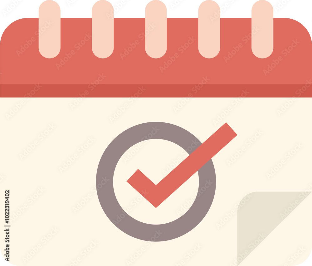 Aufkleber calendar page is displaying a check mark icon, indicating a completed task or appointment
